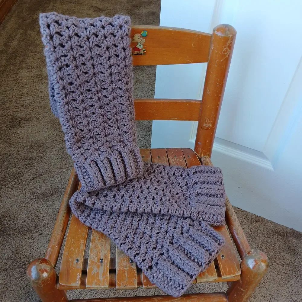 Mocha Leg Warmers OSFM crochet warm thick chunky over the knee dance premade